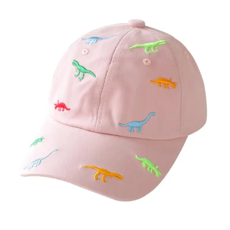 Cappellino da Baseball per Bambini e Bambine, con Ricamo a Forma di Dinosauro, Regolabile, in Cotone, con Protezione UV, per L'Estate, l'autunno, i Bambini, per 2-6 Anni