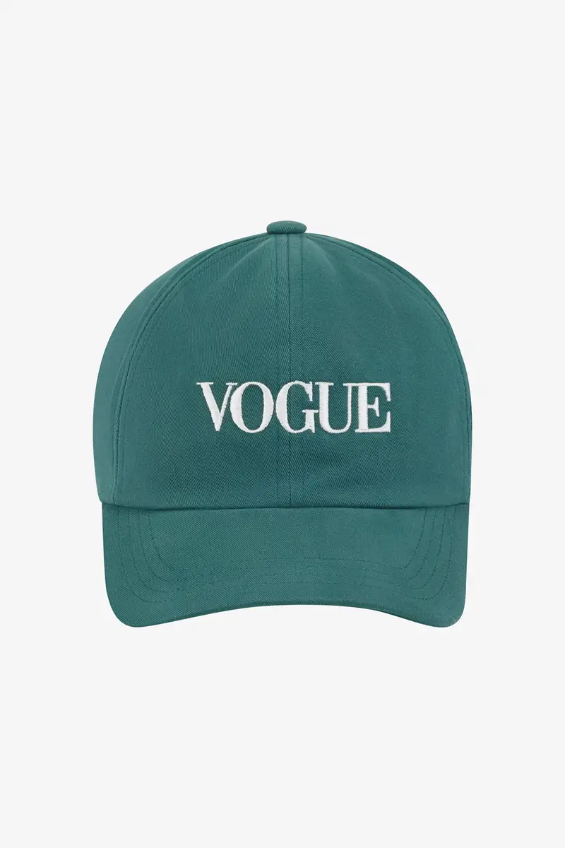 Cappellino VOGUE Retro Sports verde con logo ricamato
