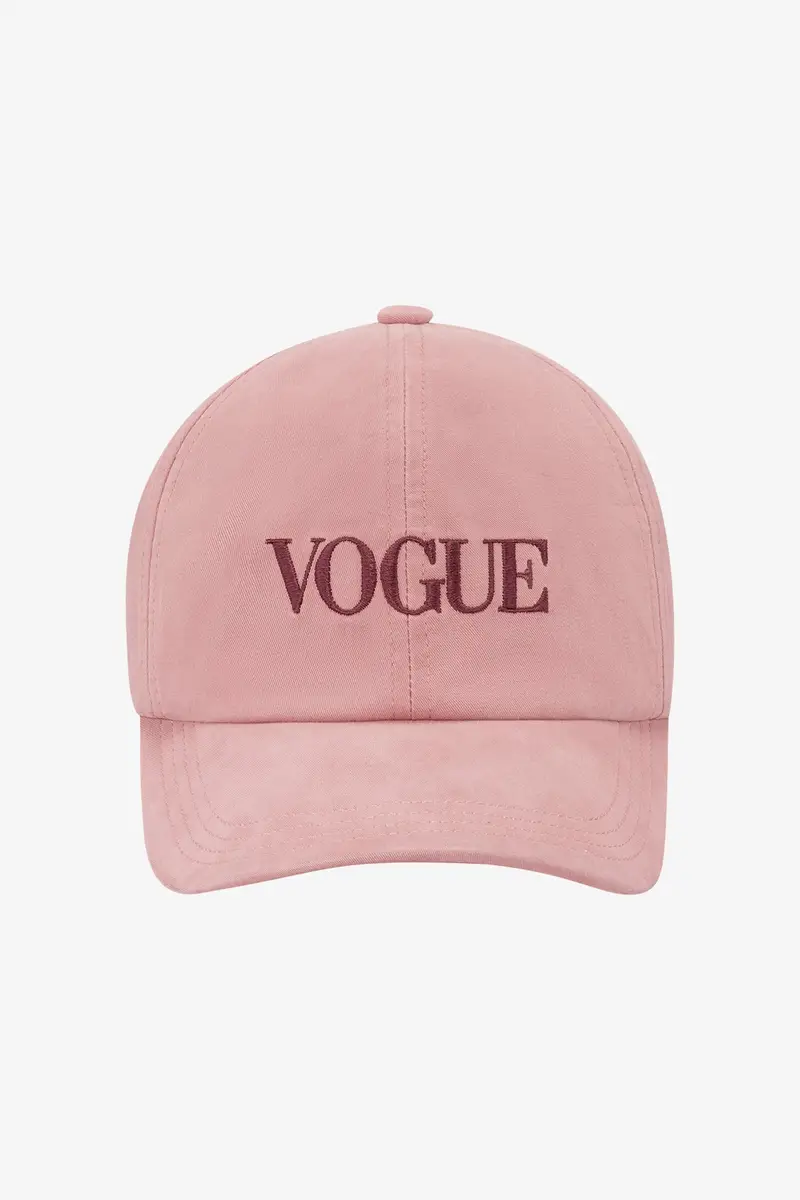 Cappellino VOGUE rosa con logo ricamato