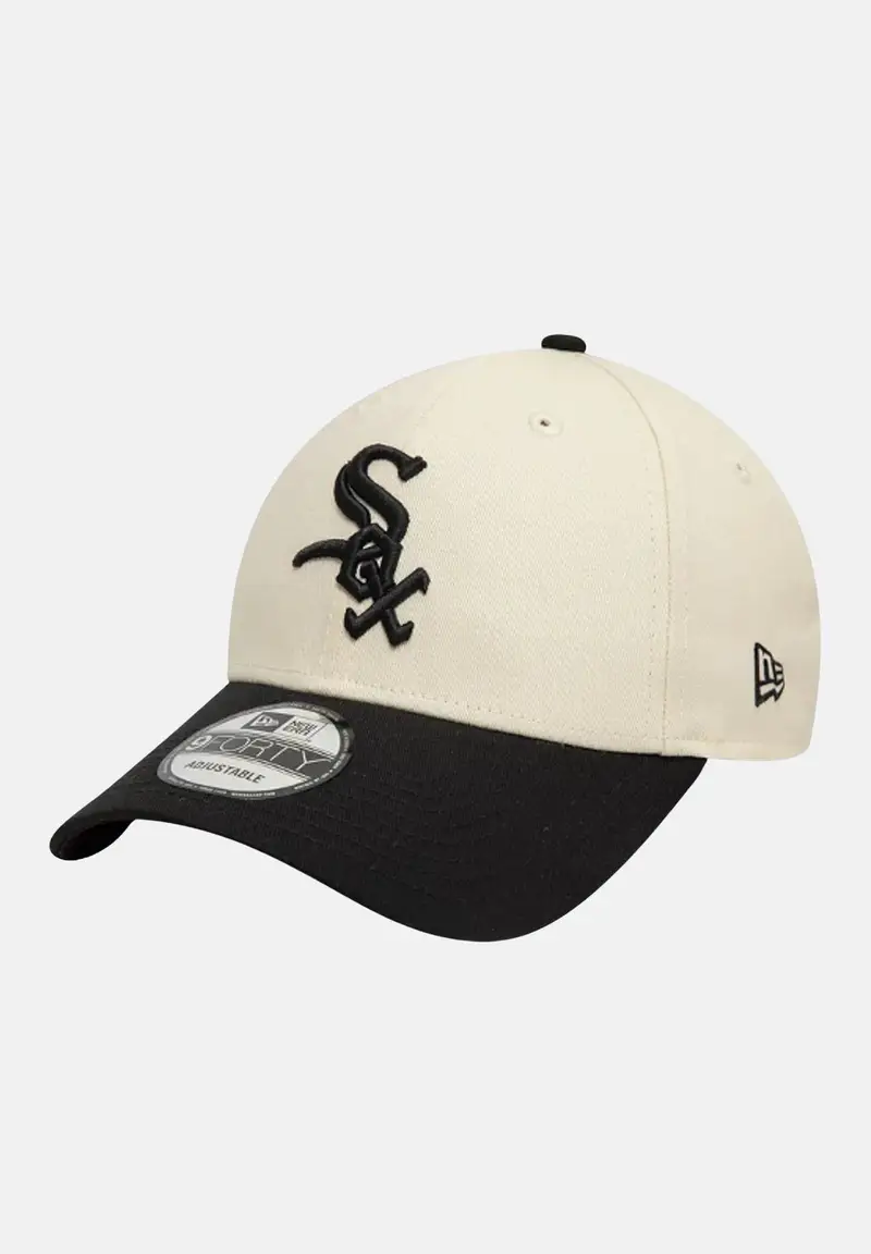 Cappello con visiera 9FORTY Chicago White Sox Colour Block panna e nero per uomo e donna
