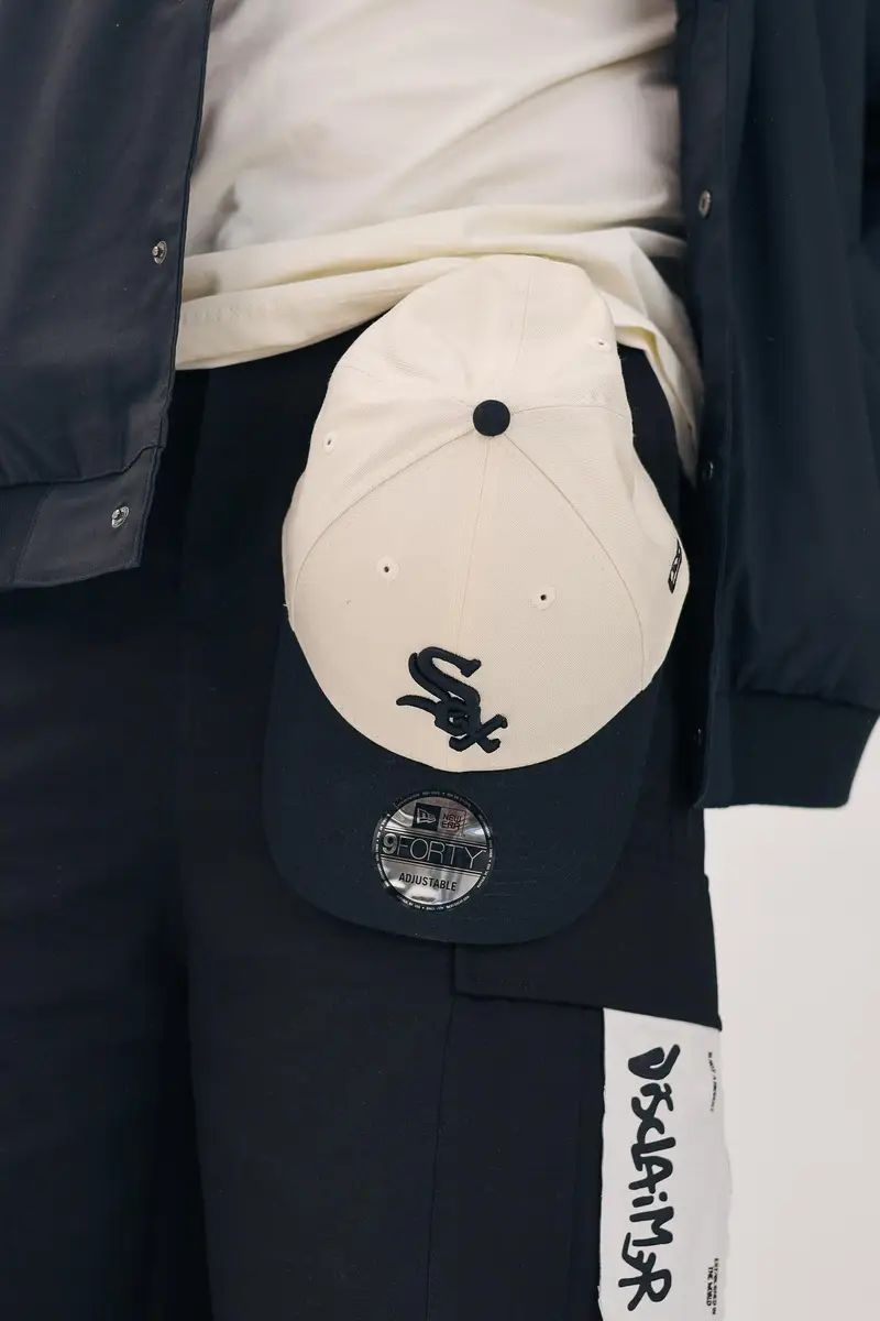 Cappello con visiera 9FORTY Chicago White Sox Colour Block panna e nero per uomo e donna miniatura 2