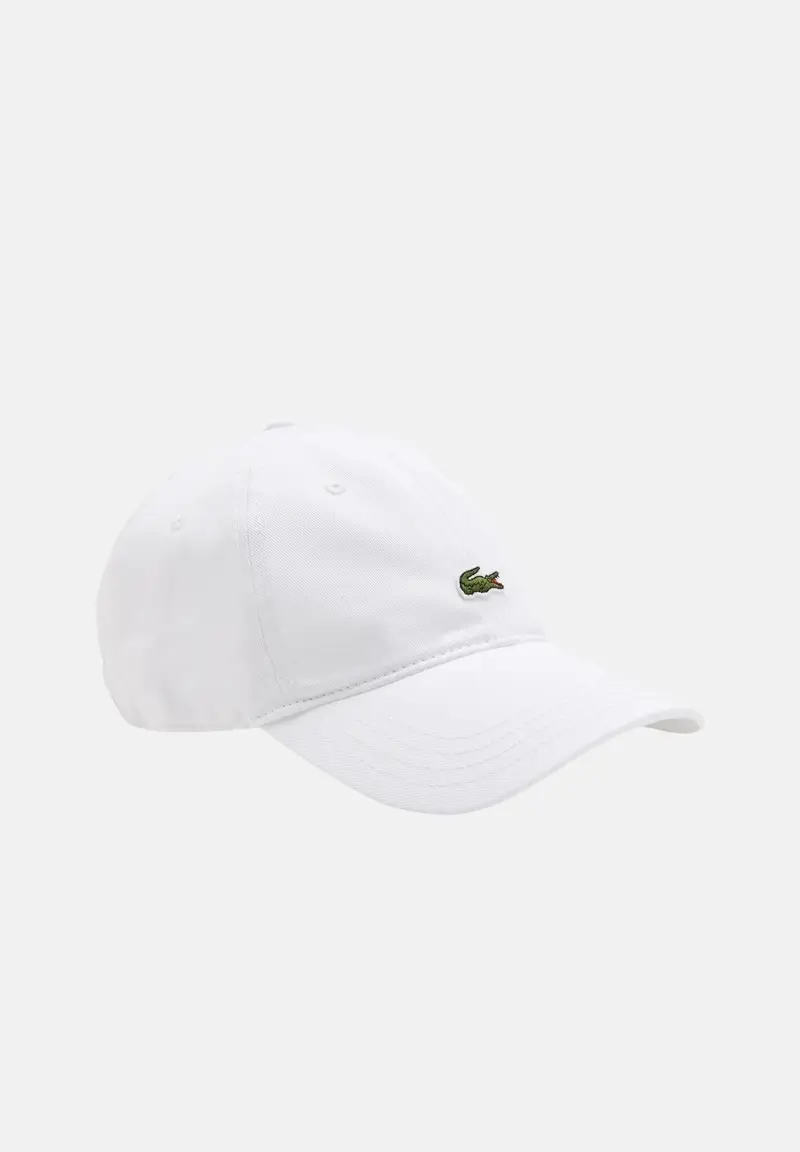 Cappello con visiera bianco per uomo e donna con patch logo coccodrillo
