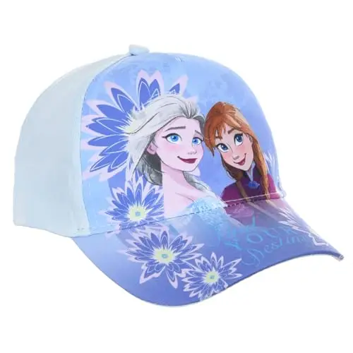 Cappello con Visiera Frozen Disney Berretto Azzurro Estivo per Bambini Regolabile Protezione dai Raggi UV