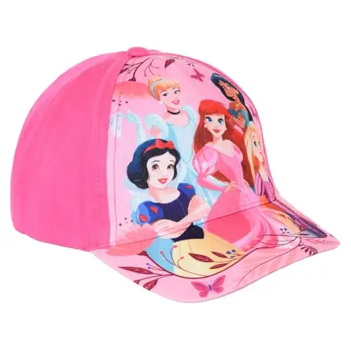 Cappello con Visiera Principesse Disney Berretto Fucsia Estivo per Bambini Regolabile Protezione dai Raggi UV