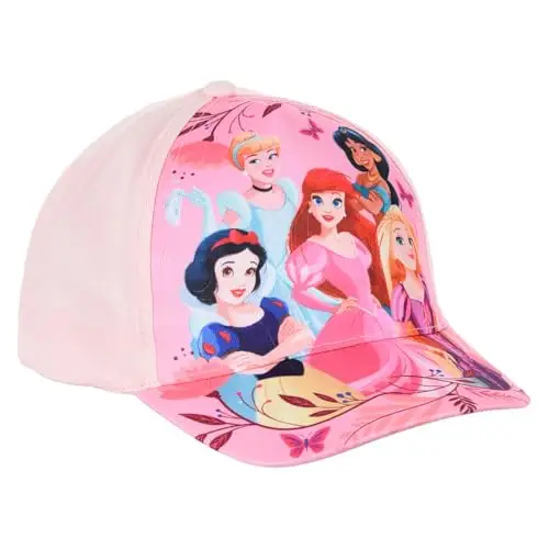 Cappello con Visiera Principesse Disney Berretto Rosa Estivo per Bambini Regolabile Protezione dai Raggi UV