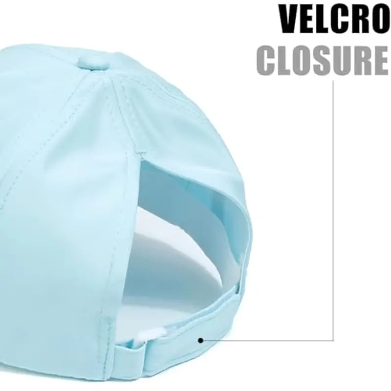 Cappello da baseball per bambini da 3 a 8 anni, con coda di cavallo, per ragazze e ragazzi, con protezione UV, regolabile, da golf, da tennis, da baseball, Blu, Taglia unica miniatura 3