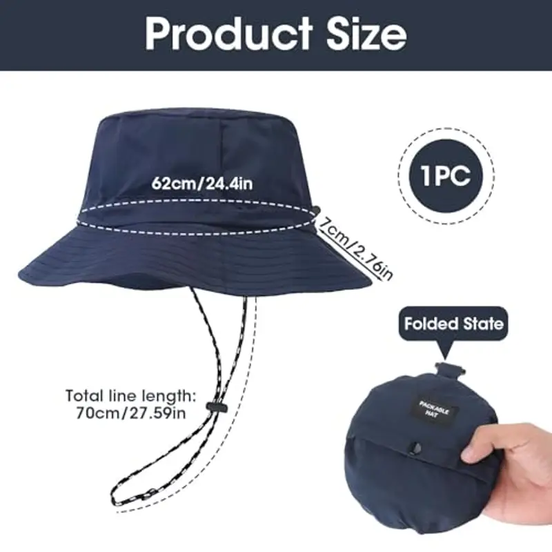 Cappello da Pescatore Unisex Impermeabile con Protezione UV, Tesa Larga e Pieghevole per attività Outdoor?Nylon di Alta qualità miniatura 2