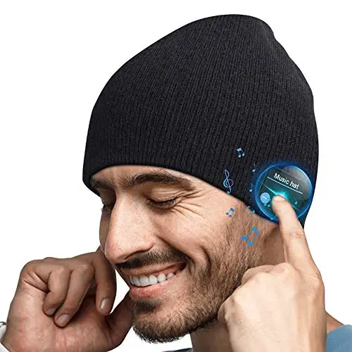 Cappello Idee Regalo Natale Uomo Donna Invernali, Berretto Bluetooth 5.0 Musica, Cappello Sportivo da Esterno Campeggio
