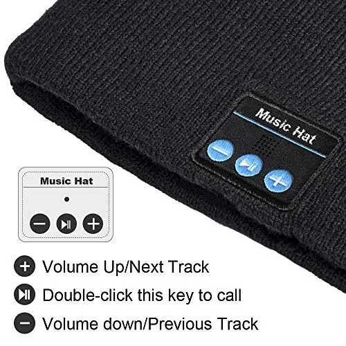 Cappello Idee Regalo Natale Uomo Donna Invernali, Berretto Bluetooth 5.0 Musica, Cappello Sportivo da Esterno Campeggio miniatura 2