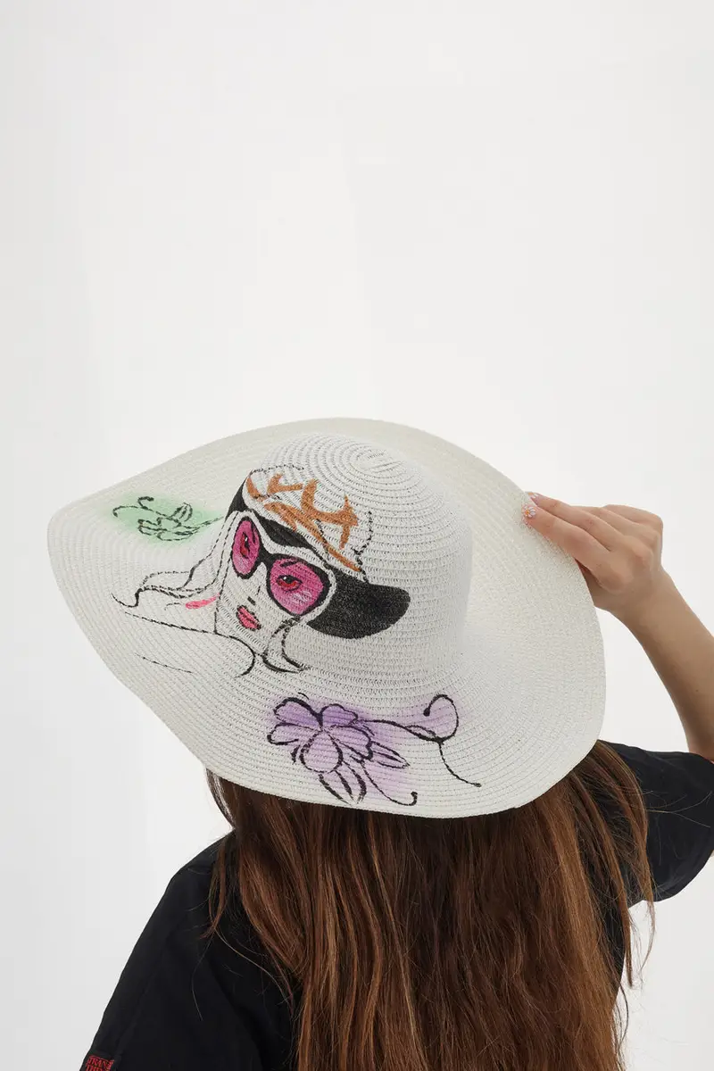 Cappello in Paglia Coveri Collection 230213 Bianco