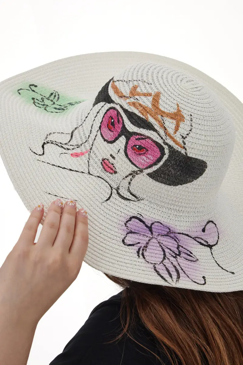 Cappello in Paglia Coveri Collection 230213 Bianco miniatura 2