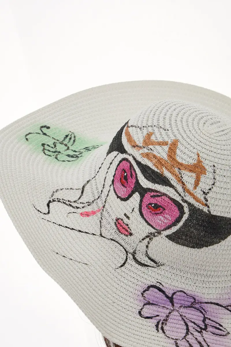 Cappello in Paglia Coveri Collection 230213 Bianco miniatura 3