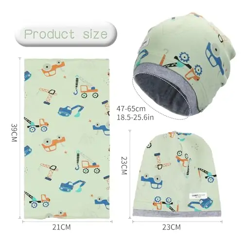 Cappello Sciarpa Bambino, Invernale Cappello e Scaldacollo Bambino, Berretto e Scaldacollo in Maglia Cotone, Beanie miniatura 2