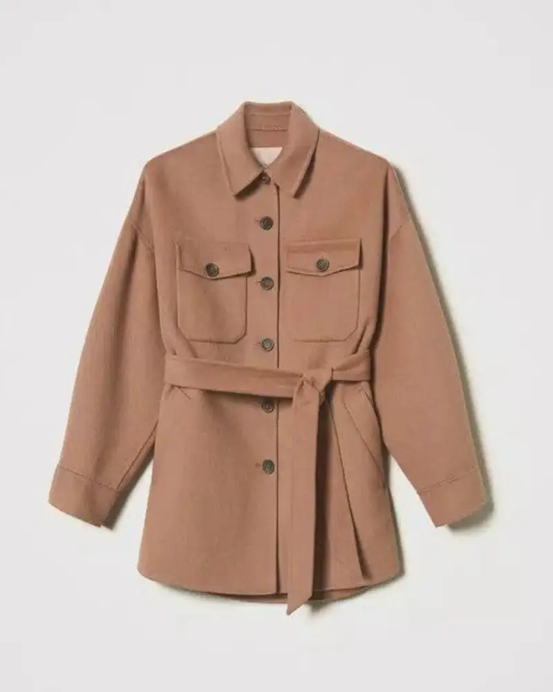 Cappotto caban cammello