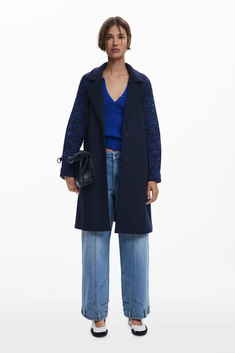 Cappotto combinato in lana