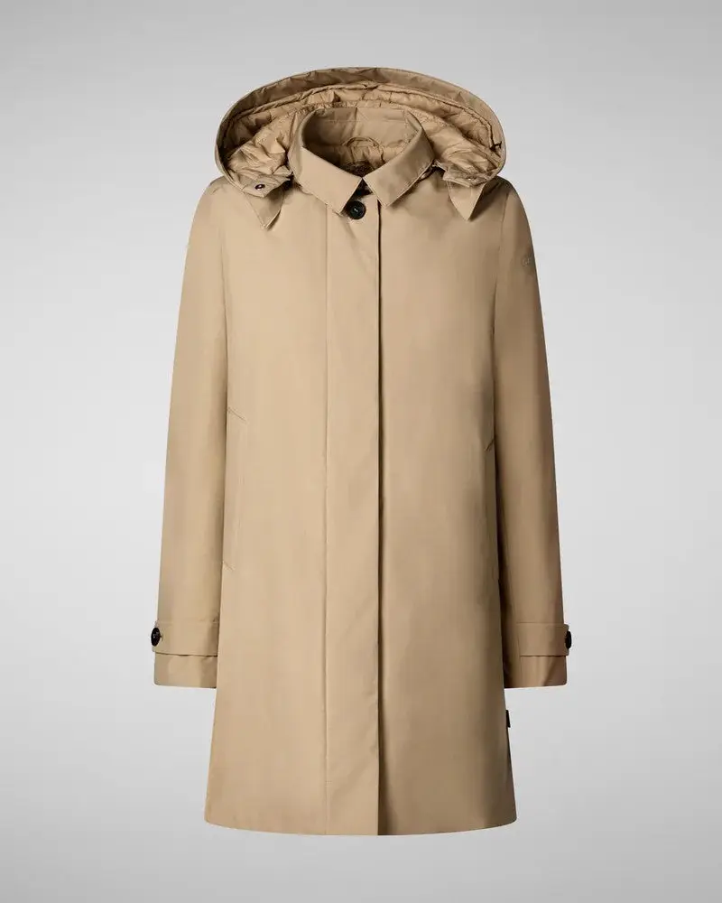 CAPPOTTO CON CAPPUCCIO EMBIE cammello