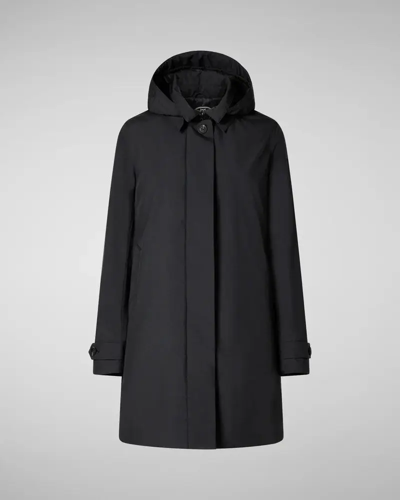 CAPPOTTO CON CAPPUCCIO EMBIE NERO