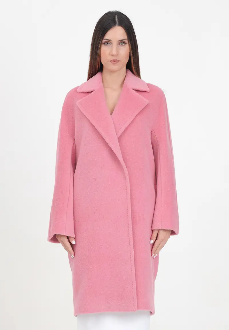 Cappotto doppiopetto Sidney rosa da donna
