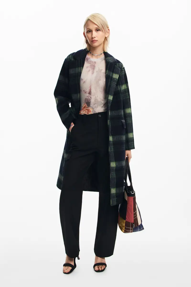 Cappotto lungo a quadri