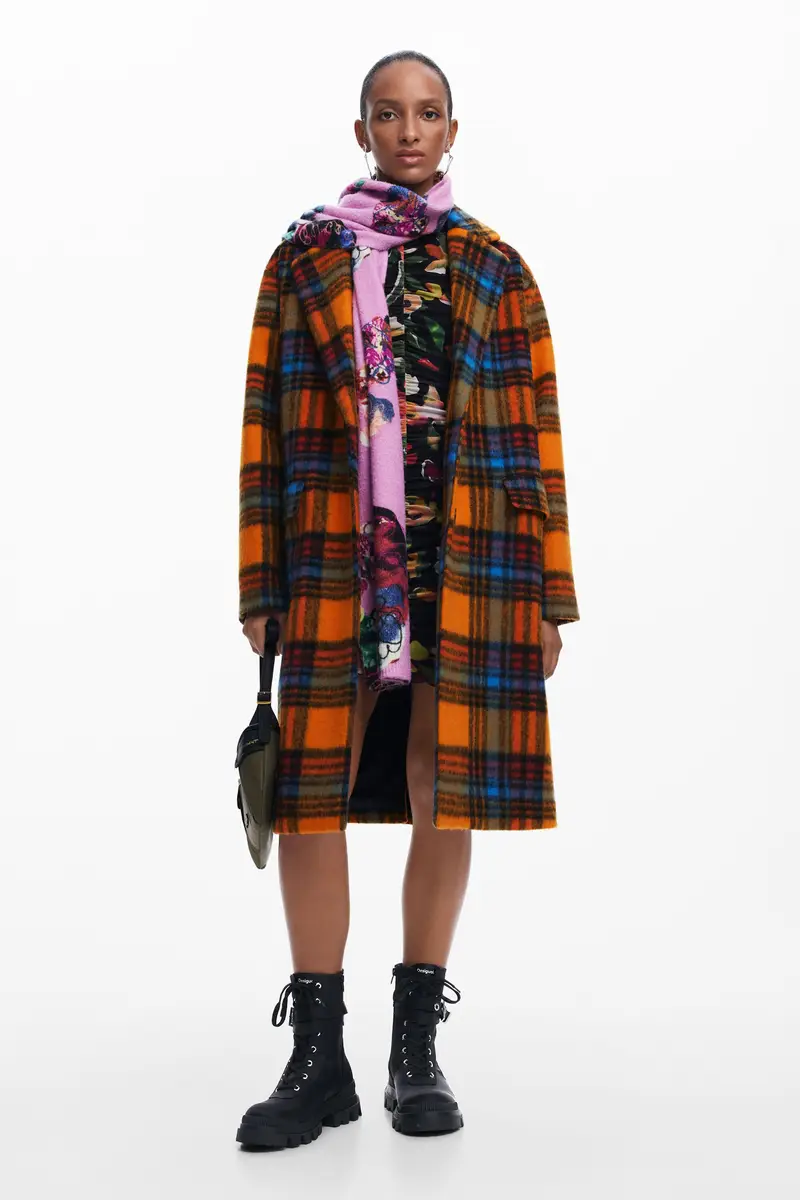 Cappotto lungo a quadri