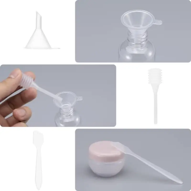 Carehabi Set di 11 kit viaggio liquidi, contenitori viaggio aereo 30/50/60/80 ml, piccole lattine di crema, flacone miniatura 3