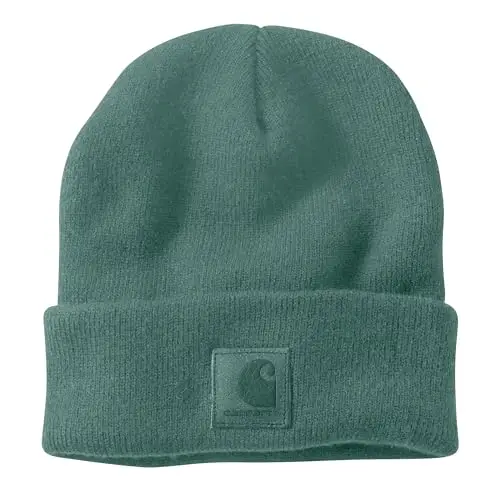 Carhartt - Berretto in maglia acrilica da uomo, cuffia, beanie, Ardesia/Verde, Taglia unica