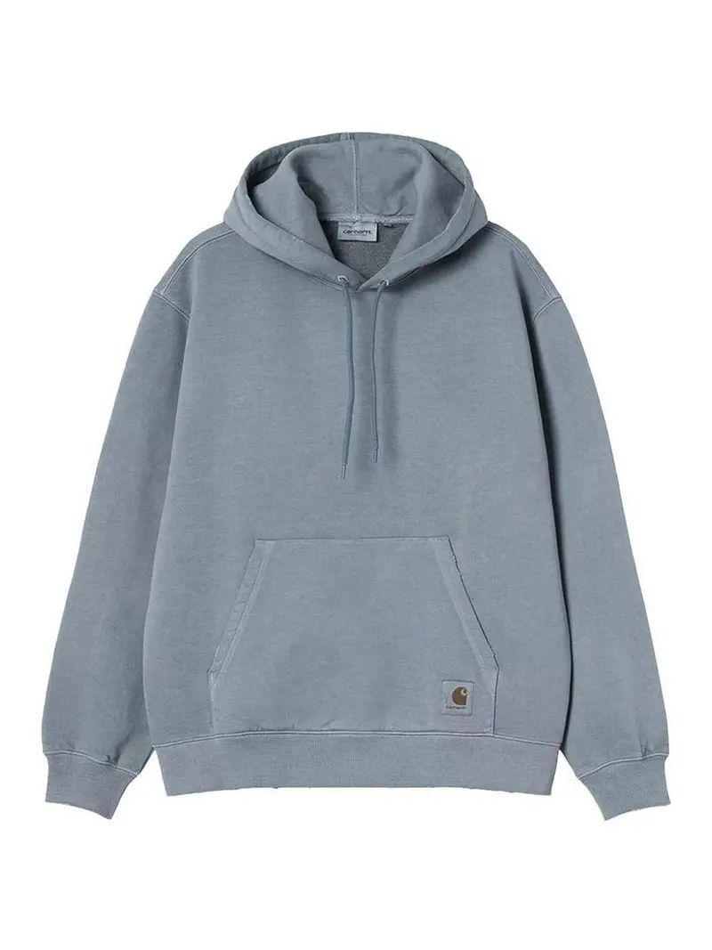 Felpa con cappuccio in cotone con logo Blu