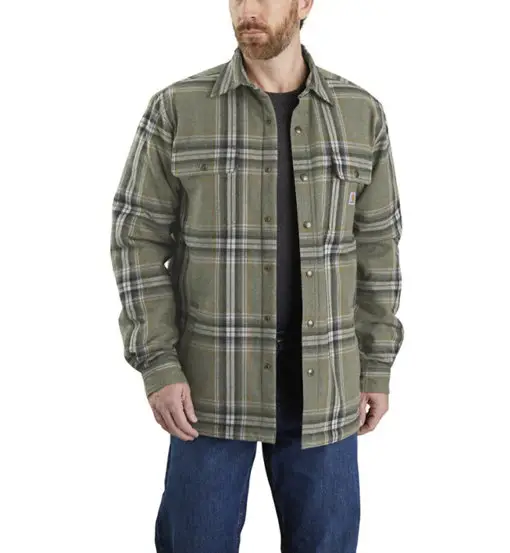 Flannel Sherpa-Lined Shirt - giacca tempo libero - uomo Green