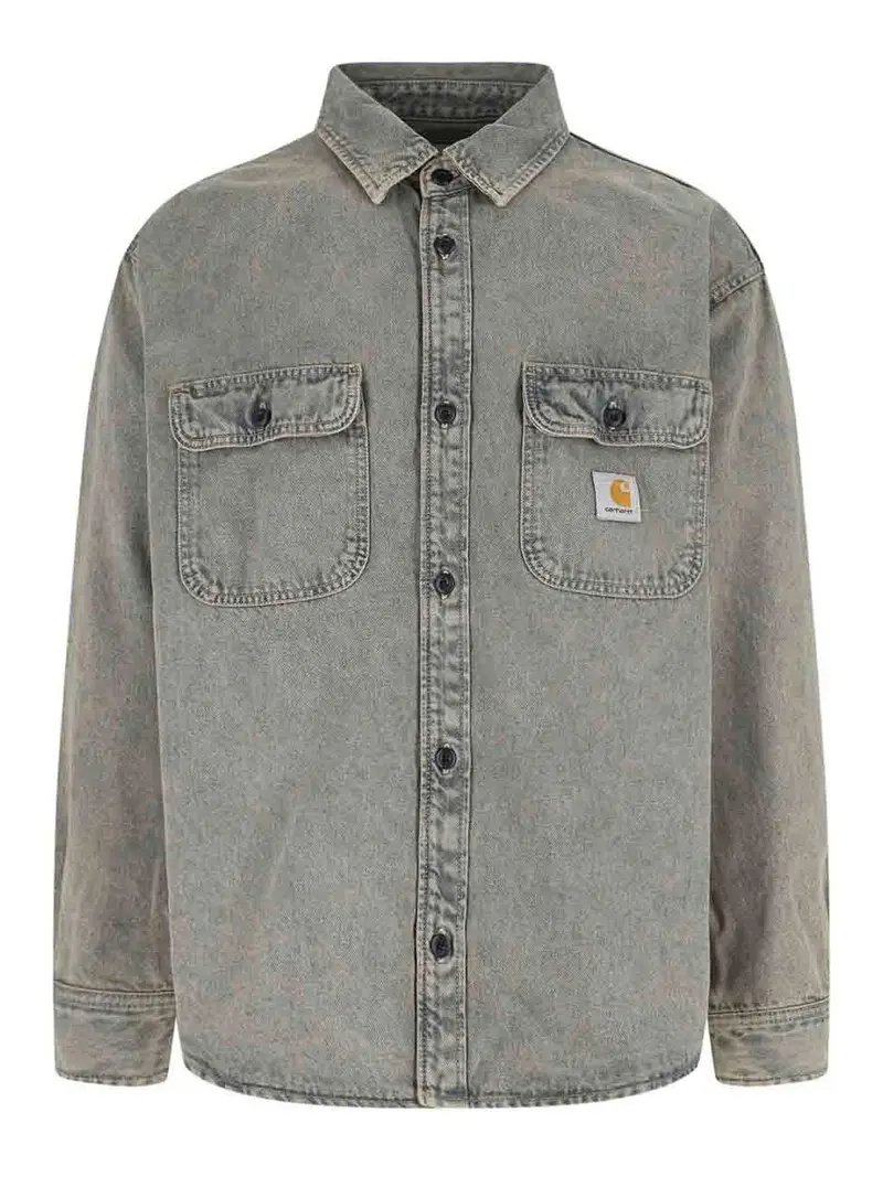 Giacca Camicia In Denim Grigio
