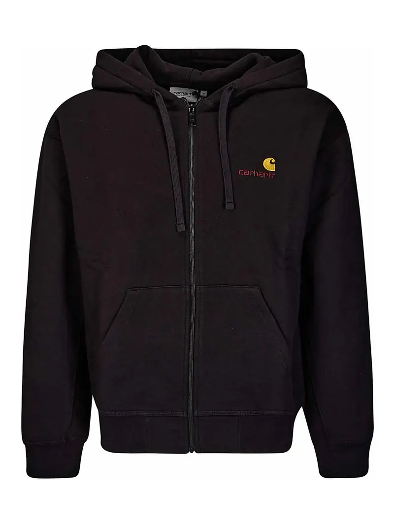 Giacca con scritta americana con cappuccio Nero