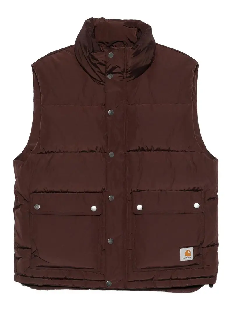 Gilet Marrone Con Tasche