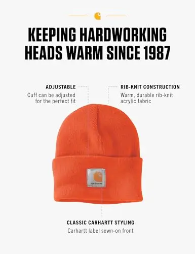 Carhartt Knit Cuffed Beanie, Cappello Unisex - Adulto, Arancione (Brillante), Taglia unica miniatura 2