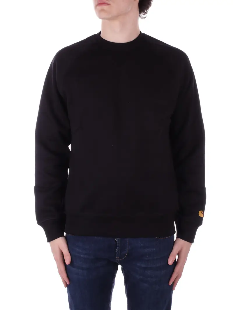 Carhartt Maglia Uomo Nero con Logo Laterale