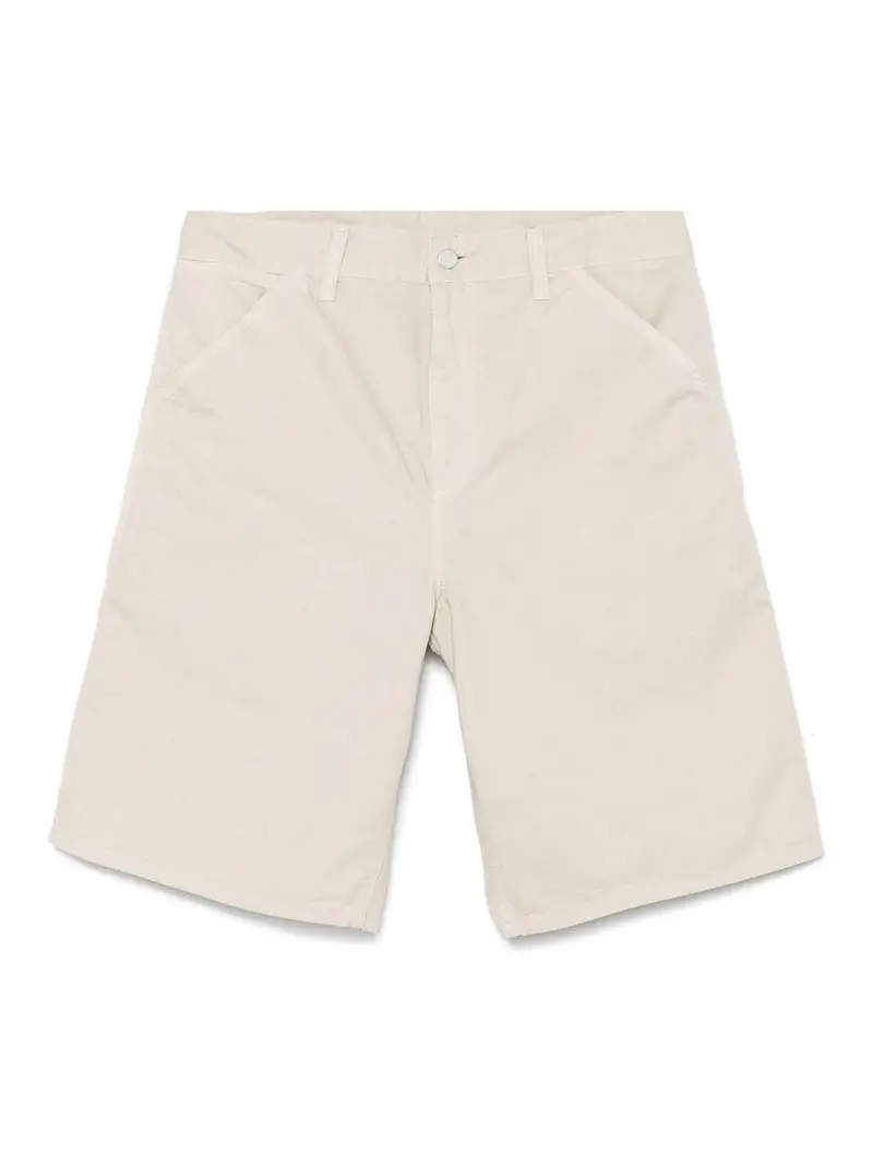 Pantaloncini di cotone a ginocchio singolo Beige