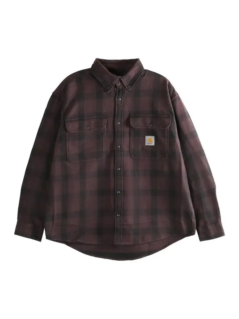 Short in cotone a quadri Rosso