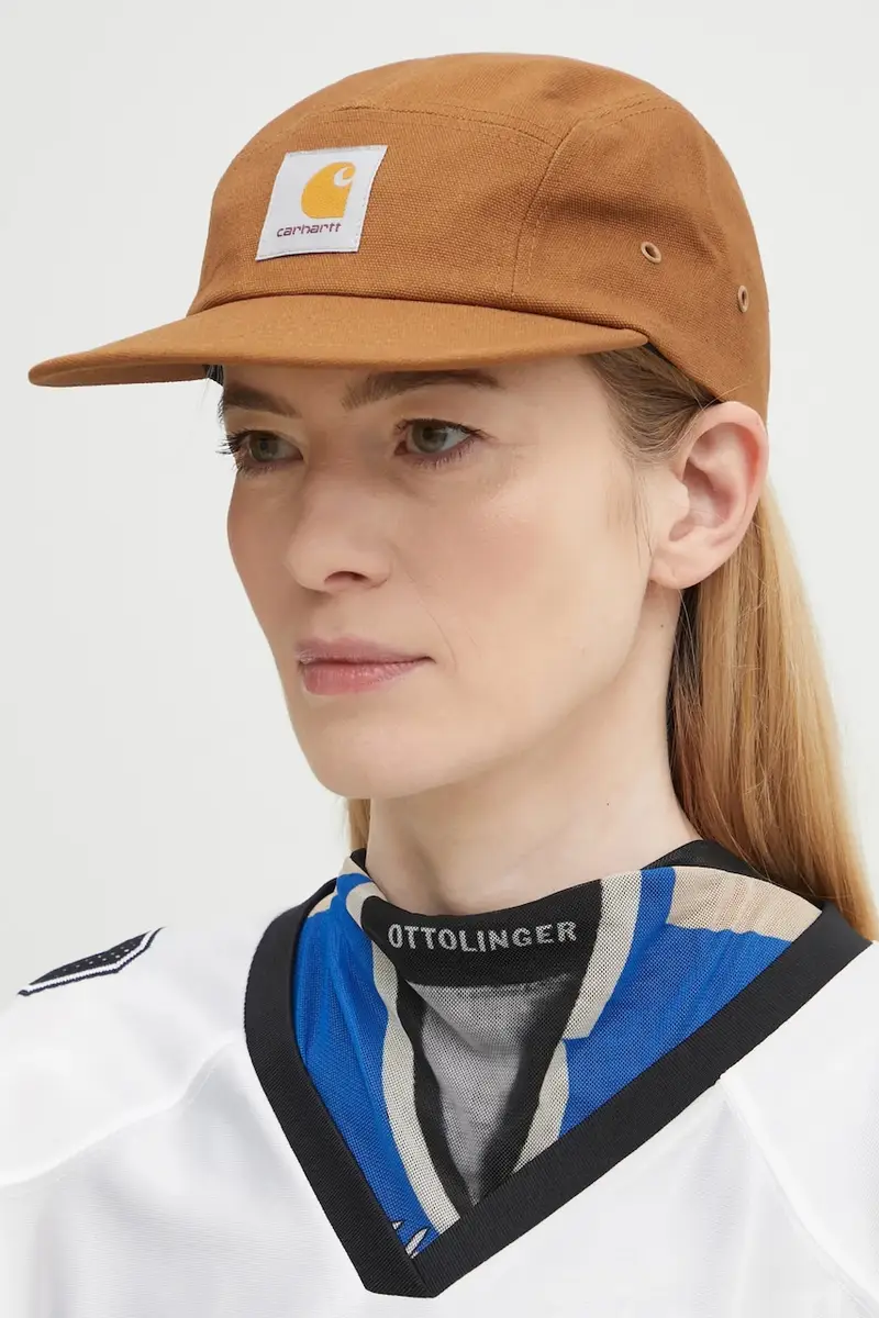 berretto da baseball in cotone Backley Cap colore marrone con applicazione I034853