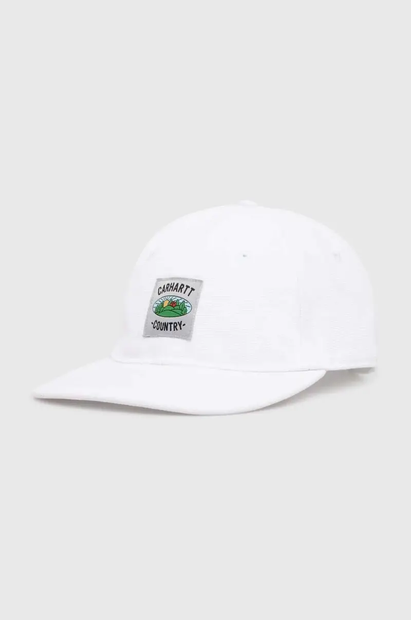 berretto da baseball in cotone Field Cap colore bianco con applicazione I033216.02XX