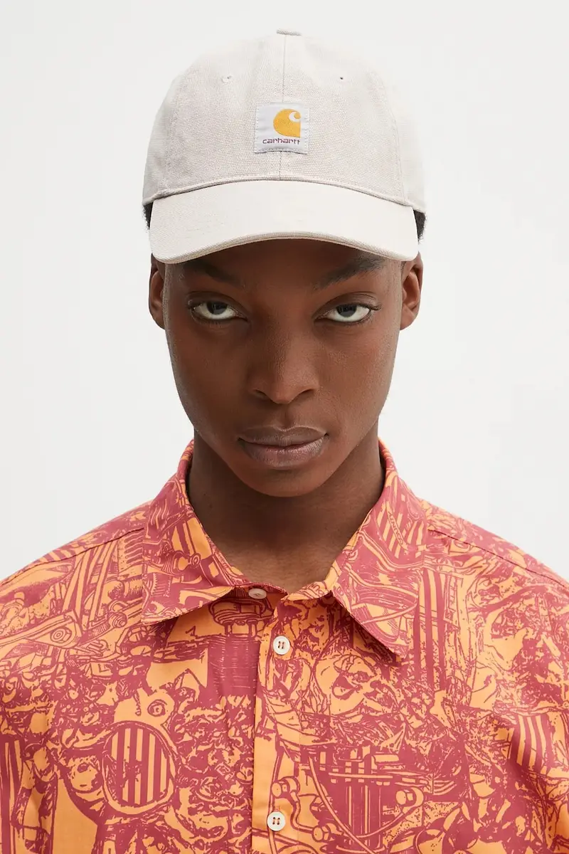 berretto da baseball in cotone Icon Cap colore beige con applicazione I033359