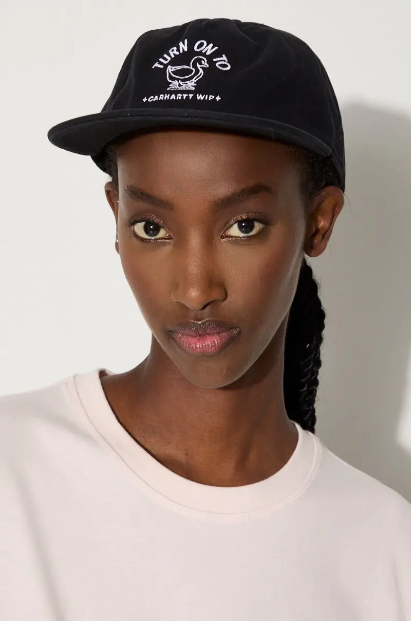 berretto da baseball in cotone Stamp Cap colore nero con applicazione I033625.0D2XX