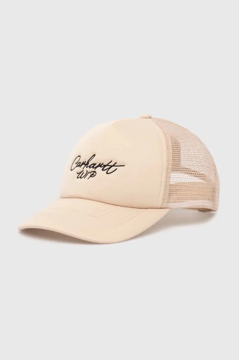 berretto da baseball Signature Trucker Cap colore beige con applicazione I034024.2BKXX