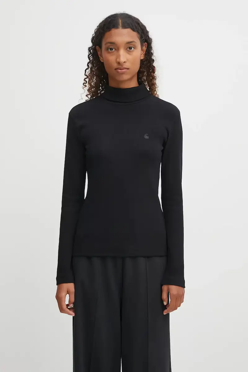 camicia a maniche lunghe W'''''''' Philipa Mockneck T-Shirt colore nero I035470.89XX