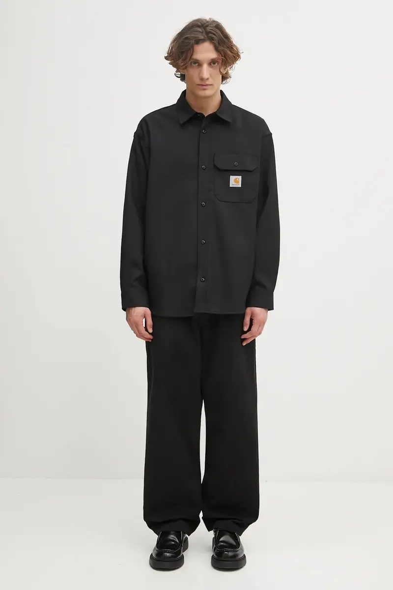 camicia con lana S Ray Shirt colore nero I035626.8901 miniatura 5