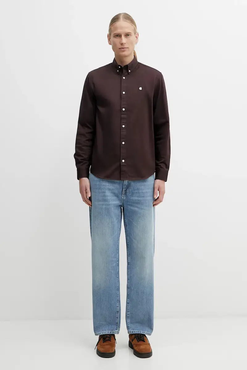 camicia in cotone L/S Madison Shirt uomo colore marrone I023339.39GXX miniatura 5