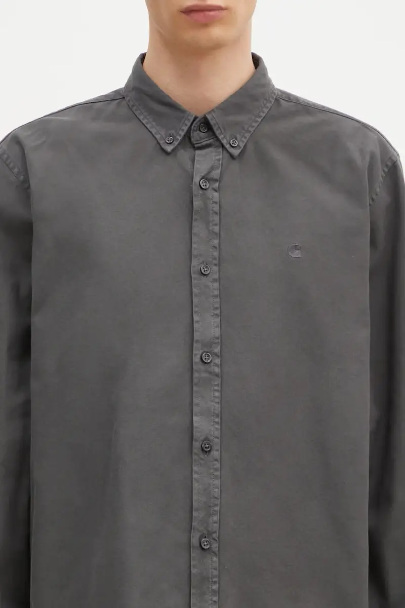 camicia in cotone Longsleeve Bolton Shirt uomo colore grigio I030238.87GD miniatura 4