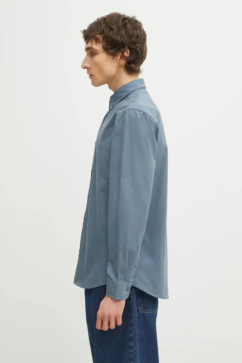 Carhartt Wip Maglia in cotone LS Bolton Shirt blu miniatura 2