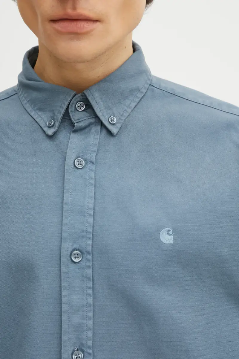 Carhartt Wip Maglia in cotone LS Bolton Shirt blu miniatura 4