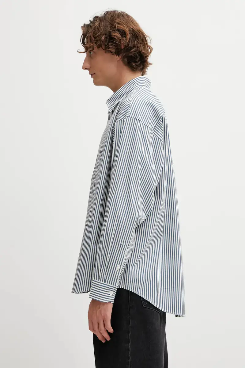 camicia in cotone LS Daldry Shirt Blu miniatura 2