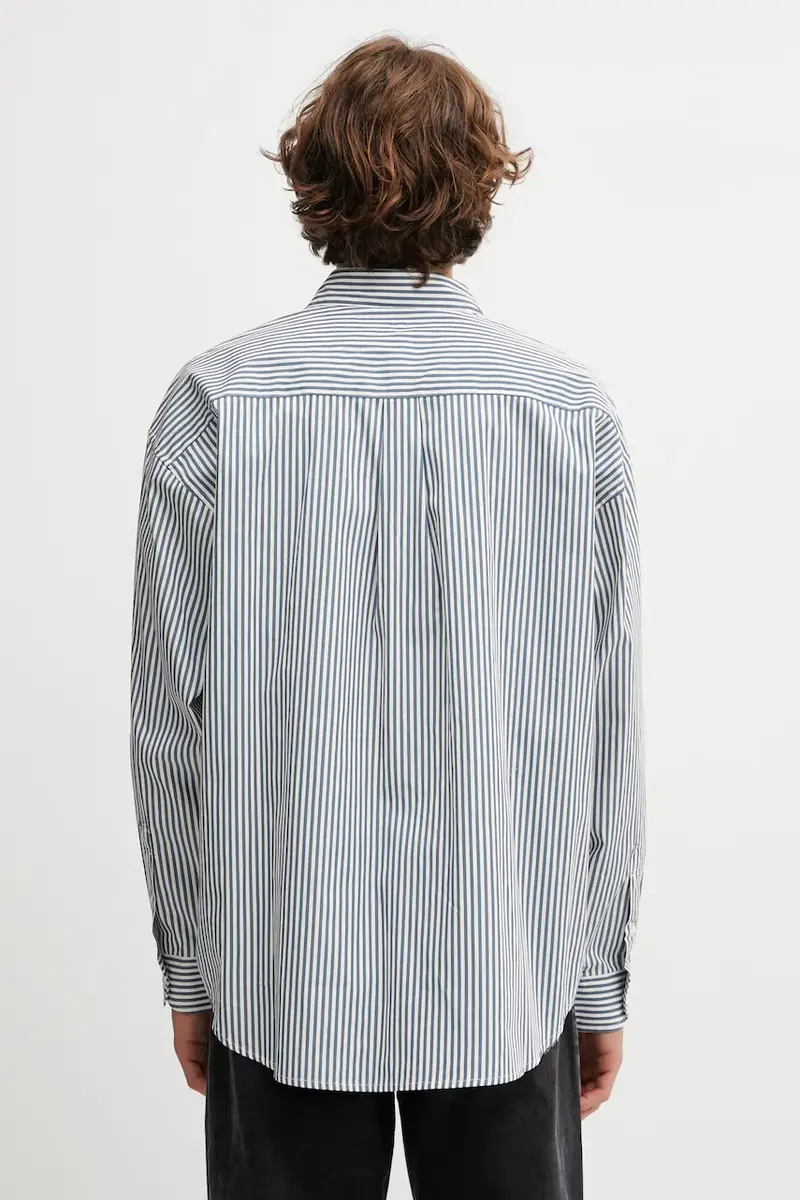 camicia in cotone LS Daldry Shirt Blu miniatura 3