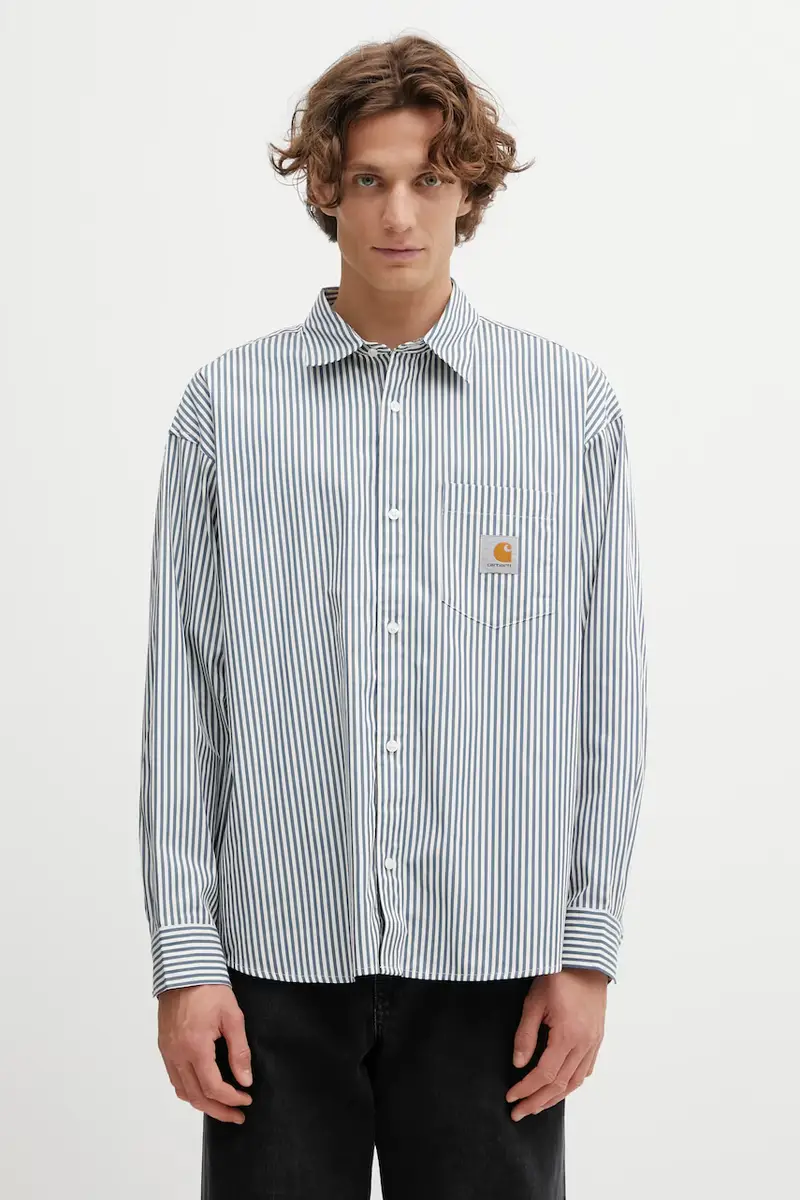 camicia in cotone LS Daldry Shirt Blu