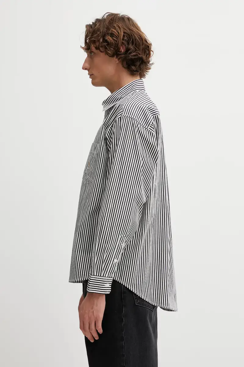 camicia in cotone LS Daldry Shirt Nero miniatura 2